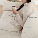 Beige 38 Inch Modern Upholstered Accent Reading Armchair