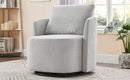 Modern 360° Swivel Accent Barrel Armchair in Grey Chenille, 29.9' Upholstered with Curved Design for Living Room, Bedroom, Office, and Hotel
