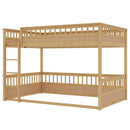 Queen over Queen Bunk Bed with Ladder and Guardrails, Natural