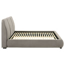 Mokena 46-inch Upholstered Queen Platform Bed Taupe
