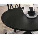 Black Oak Veneer Dining Table 48 Inch Square Cross Buck