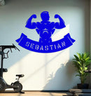Body Builder Flexing Up Name Sign