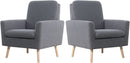 Gray Mid Century Modern Plush Upholstered Armchair