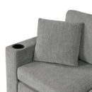 Multi-functional U-shaped Sectional Sofa Convertible Pull-out Bed Gray Chenille 107.1'