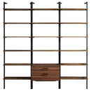Owens 3-piece 96-inch Wall Mounted Bookshelf Set Walnut
