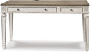 Realyn Farmhouse 60 Inch Home Office Desk With USB Charging Chipped White
