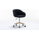 Mesh Fabric Home Office 360Swivel Chair Adjustable Height With Gold Metal Base,Black