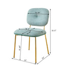 Modern Dining Chairs Set of 2,  Green Upholstered Accent Chairs with Metal Legs - Space-Saving Contemporary Seating