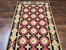 Runner Rug 4x19, Panel Design Rug, Custom Made Stark Runner Carpet, Wool, Vintage 4 x 19 Hallway Rug, European Design, Red Black Ivory Tan
