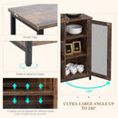 Mini Coffee Bar Cabinet 27.5 Inch Brown Finish Storage Unit