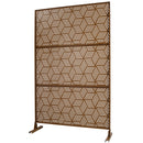 Outdoor & Indoor Privacy Screen Metal Privacy Screen 76' H×48' W, Freestanding Decorative Privacy Screen for Deck Balcony Patio, Privacy Fence Panels for Outside Lawn Garden PS116 BROWN