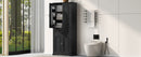 Bathroom Storage Cabinet with Doors and Drawer, Multiple Storage Space, Adjustable Shelf, Black (Old Sku:WF308204AAB)