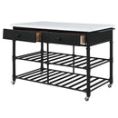 Emery - Kitchen Island - White Cultured Marble Top & Gray