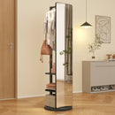 Full-length mirror, rubber wood + mirror, 68.8 x 19.6 inches (mirror width: 15.7 inches) large full-length mirror, easy to dress, organize and place in the bedroom/living room/office/cloakroom (black)