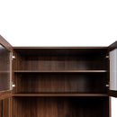 Kitchen pantry cabinet with multi-functional pull-out multi-tier storage shelf,Farmhouse Storage Cabinet with 4 Doors,Pantry Organizers for Kitchen,Dining Room