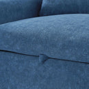 55.1' Pull Out Sleep Sofa Bed Loveseats Sofa Couch with Adjsutable Backrest, Storage Pockets, 2 Soft Pillows, USB Ports for Living Room, Bedroom, Apartment, Office, Blue (Old SKU: WF315689AAC)