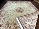 Aubusson Wool Rug 9x11, Wool with Silk Highlights, European Design, Vintage, Handmade, Floral, Fine 210 KPSI