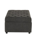 Convertible Ottoman Sleeper with Memory Mattress and Tufted Design, Folding Sofa Bed, Dark Gray Linen, 49.6 Inches