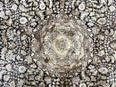 Silk Indian Kashmiri Rug 8x10, Floral Medallion, Indo Persian Carpet, Handmade Vintage Silk Rug