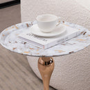 Mermaid Tail End Coffee Table Round Side Table, Modern Metal Pedestal Table, Minimalist Accent Table for Small Spaces, Drink Martini Table Decoration for Living Room