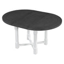 TREXM 5-Piece Extendable Dining Table Set for 4, Round Dining Table for 4 with Upholstered Chairs, Farmhouse Kitchen Table Set with Removable Leaf for Dining Room and Kitchen (Grey+White)