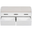 Rustic Storage Bench with 2 Drawers, Hidden Storage Space, and 3 False Drawers at the Top, Shoe Bench for Living Room, Entryway (White)