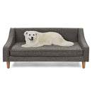 Durable Elevated Dog Sofa Bed with Modern Irregular Armrest Design, Comfortable Soft Pet Sofa - Dark Gray