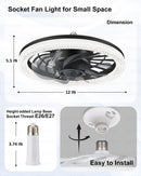 Black Ceiling Fan With Lights Remote Dimmable 3000K to 6500K Flush Mount