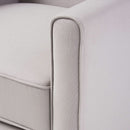 Light Gray Fabric Recliner Set 2 Low Profile Chairs