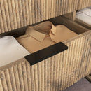 Modern 6-Drawer Natural Wood MDF Cabinet with Metal Rounded Corners and Exquisite Handles – Multi-Functional Storage