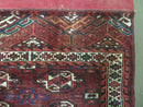 2.5' X 4' Antique Handmade Bokhara Turkoman Yamud Wool Rug Kilim Backing NICE