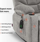 Power Lift Recliner Chair With Extended Footrest Light Grey