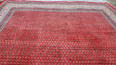 Persian Sarouk Mir Pattern, Red and Beige, Hand-Knotted, Wool, Paisley Boteh Design, 9'9" x 13', Semi Antique