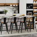 Industrial 24 Inch Bar Stools Set of Four