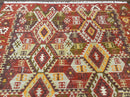 Turkish Kilim Rug 8x10, Geometric Design, Large Kilim Carpet