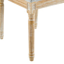 French Country Dining Chairs Set of 2 - Elegant Cane Backrest & Upholstered Seats - Grayish Green Solid Rubberwood Frame