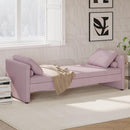 Modern Upholstered Chaise Lounger Daybed with Pillows Small Single Daybed, No Mattress Needed, Perfect For Living Rooms & Home Office,Linen Fabric, Pink