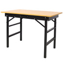 Portable Folding Work Table with Measuring Tape and Angle Finder, Black Steel, 39x23.6x29 inches