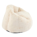 Albi Indoor Cozy Armchair-Style Bean Bag, Beige Faux-Fur, Ergonomic Design
