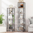 5 Tier Corner Shelf Stand Greige and Black No Tool Assembly