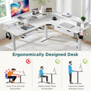 60 Inch L Shaped Electric Standing Desk Antique White