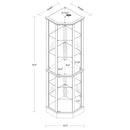 6 Shelf Lighted Corner Curio Cabinet With Adjustable Tempered Glass Shelves And Mirror Back (E26 Light Bulb Not Included)