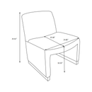 Comfy Accent Chair, Upholstered Slipper Chair, Armless Chair with Wood Legs and Soft Fabric for Living Room, Bedroom, White