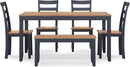 Intercontinental Mango Wood Dining Table Set Cerulean