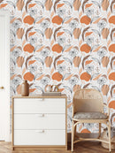Stylish Black Floral Contour Wallpaper Tasteful