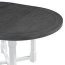 TREXM 5-Piece Extendable Dining Table Set for 4, Round Dining Table for 4 with Upholstered Chairs, Farmhouse Kitchen Table Set with Removable Leaf for Dining Room and Kitchen (Grey+White)