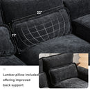 123*55'Modern U-shaped Sectional Sofa with Console,Cup Holders and USB Charger,6 Seat Upholstered Symmetrical Indoor Furniture,Comfy Chenille Cloud Couch with Chaise for Living Room,Apartment,5 Colors