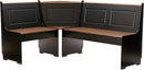Black Pecan Five Seat Dining Set With Storage Benches