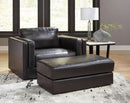 Contemporary Black Cushioned Rectangular Ottoman Finish