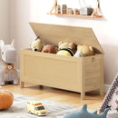 Large Natural Storage Bench with Safety Hinge, 39.4 Inches